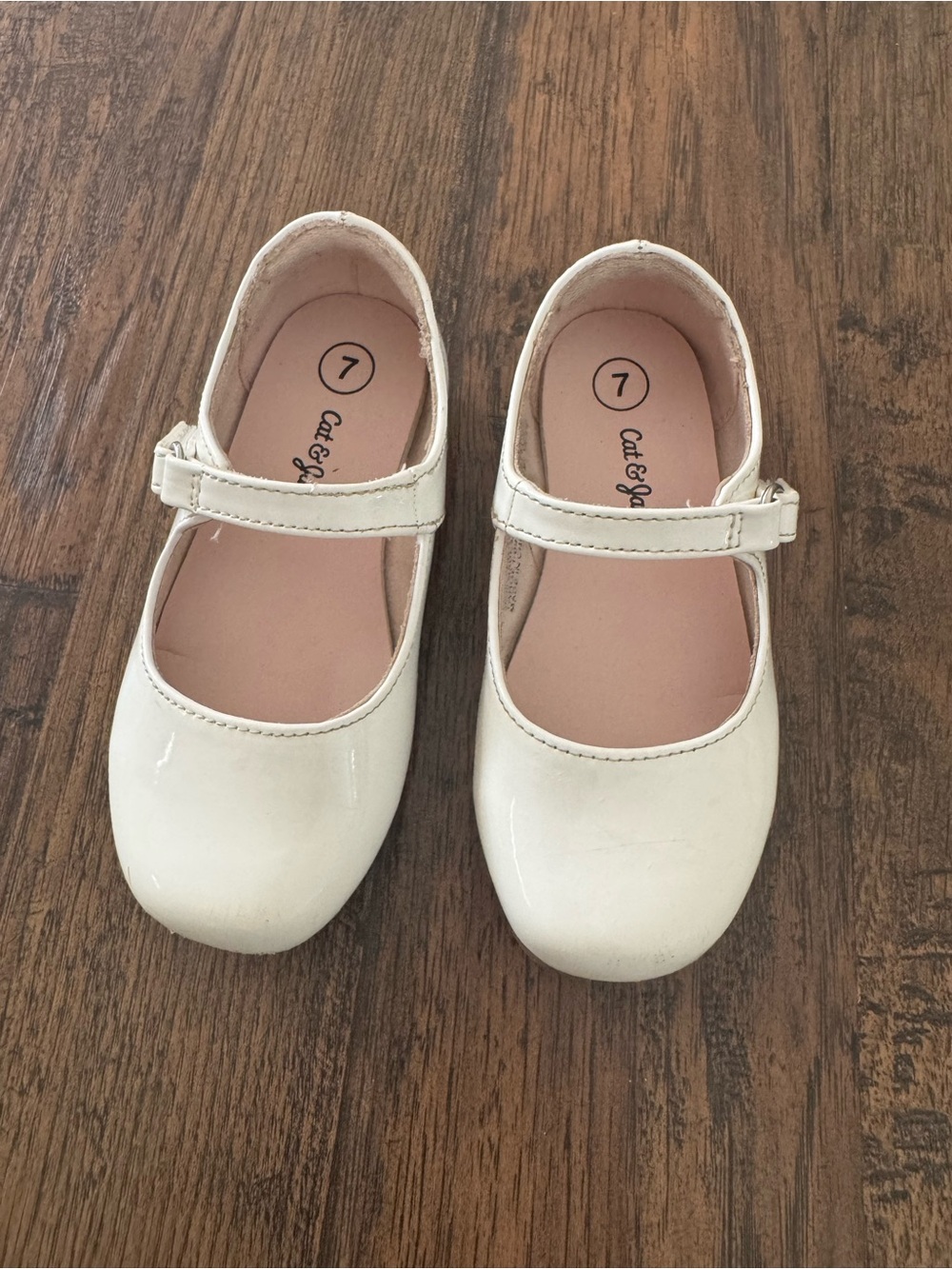 Cat & Jack White Mary Jane Dress Shoes with Pink Insole